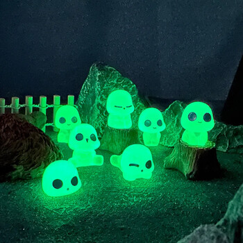 10 ΤΕΜ Μινιατούρες Tree Elf Baby Resin Glow At Night Micro Landscape Decorations Luminous Alien ET Fairy Garden Accessories