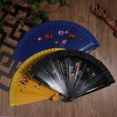 1 ks horúci krásny čínsky štýl skladací ventilátor dutý obojstranný remeselný darček tanečná potlač dreva španielsky ručný ventilátor párty potreby
