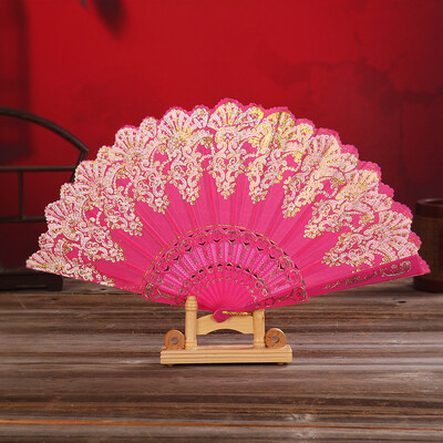 Spanyol Kézlegyező Retro Bronzos Virág Összecsukható Legyező Esküvői Cosplay Összecsukható Kézlegyező Kínai Tánclegyező Otthoni Dekoráció Kézművesség