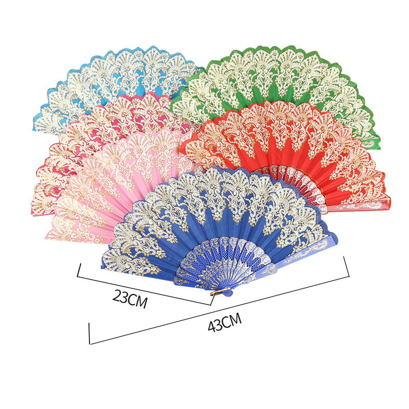 Spanyol Kézlegyező Retro Bronzos Virág Összecsukható Legyező Esküvői Cosplay Összecsukható Kézlegyező Kínai Tánclegyező Otthoni Dekoráció Kézművesség