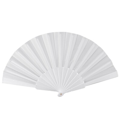Plastmasas auduma rokas saliekams ventilators sievietēm vīriešiem balts