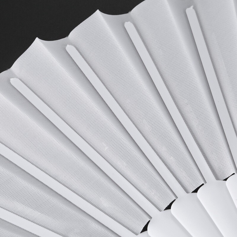 Műanyag szövetből összecsukható ventilátor női férfiaknak fehér