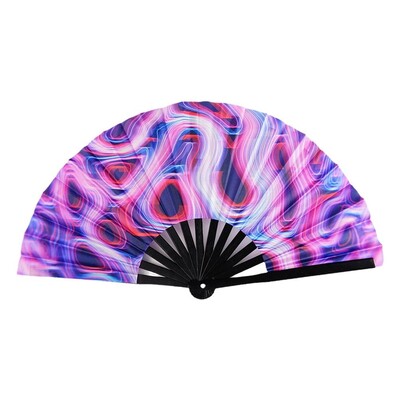 33 cm veľký skladací ručný ventilátor s čínskym/japonským gradientom, farebný reflexný skladací ventilátor, hudobný festival, tanečný ventilátor, darčeky