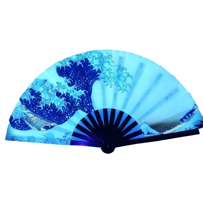 33 cm veľký skladací ručný ventilátor s čínskym/japonským gradientom, farebný reflexný skladací ventilátor, hudobný festival, tanečný ventilátor, darčeky