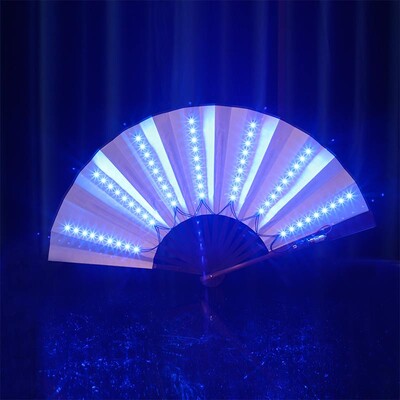 1 ks Svetelný skladací ventilátor LED hrací ventilátor Farebný ručný ventilátor Abanico LED pre tanečnú neónovú párty dekoráciu DJ nočný klub