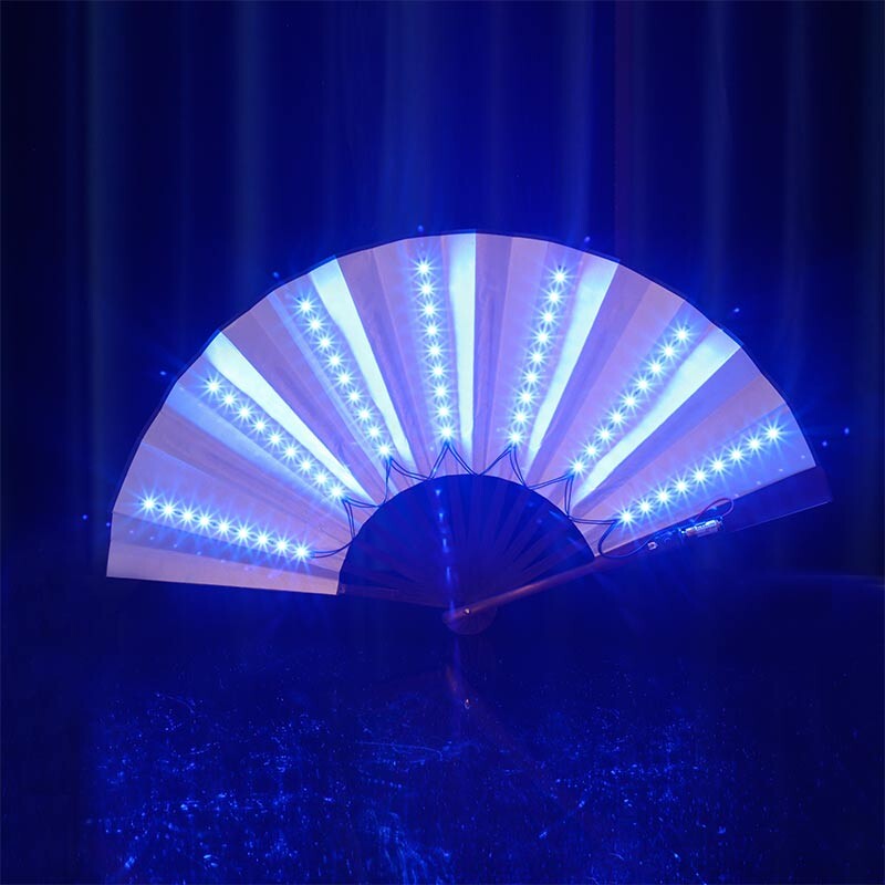 1 ks Svetelný skladací ventilátor LED hrací ventilátor Farebný ručný ventilátor Abanico LED pre tanečnú neónovú párty dekoráciu DJ nočný klub