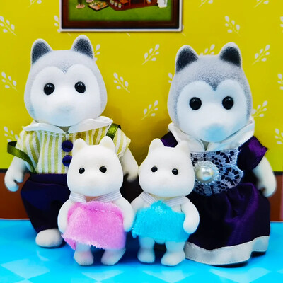 1:12 Scale Babaház Bútor Mini Változat az Erdei Állatok Családi Szimuláció Gyermekeknek 1/12 Szarvas Nyúl lány színlelés