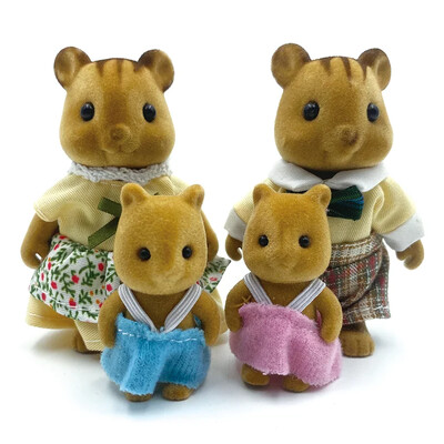 1:12 Scale Babaház Bútor Mini Változat az Erdei Állatok Családi Szimuláció Gyermekeknek 1/12 Szarvas Nyúl lány színlelés