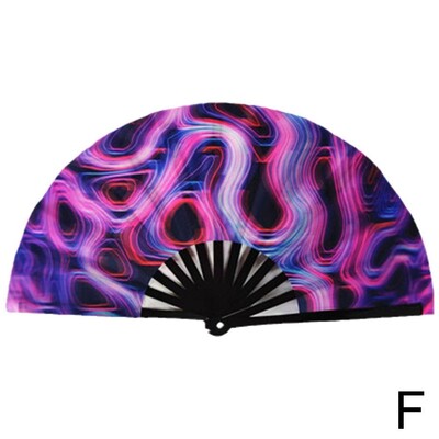 33 cm veľký skladací ručný ventilátor s čínskym/japonským gradientom, farebný reflexný skladací ventilátor, hudobný festival, tanečný ventilátor, darčeky