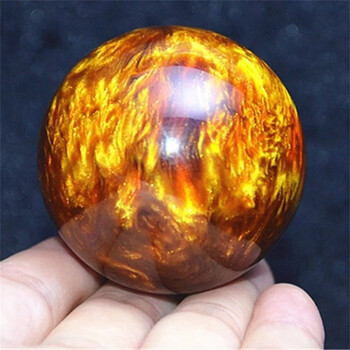 50mm Natural Resin Synthesis Golden Black Coral Sea Willow Beeswax Cure The Handball Ball συλλεκτικό δώρο