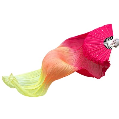 Evantai lungi de dans din mătase, superbi, evantai pliante, perfecti pentru studenții profesori de dans