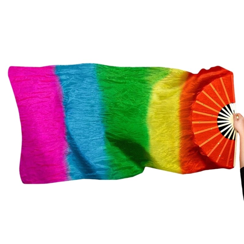 Evantai lungi de dans din mătase, superbi, evantai pliante, perfecti pentru studenții profesori de dans