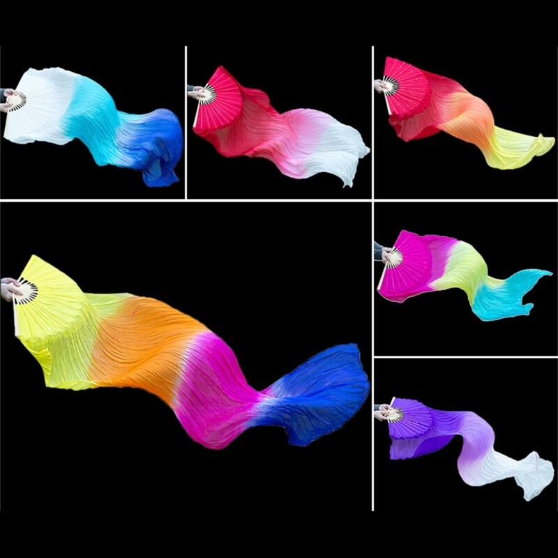 Evantai lungi de dans din mătase, superbi, evantai pliante, perfecti pentru studenții profesori de dans