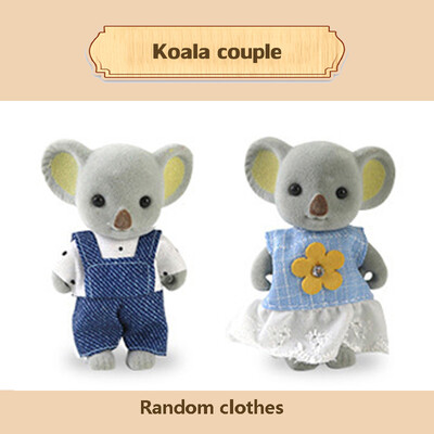 Mergaitės apsimetinėjimo žaidimo rinkinys Vaikams Imitacija Miško gyvūnų šeima 1:12 Lėlių namelio mastelio baldai Miniatiūriniai triušio klevo katės koala