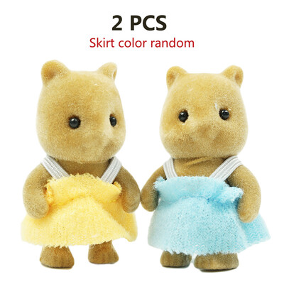 Mergaitės apsimetinėjimo žaidimo rinkinys Vaikams Imitacija Miško gyvūnų šeima 1:12 Lėlių namelio mastelio baldai Miniatiūriniai triušio klevo katės koala