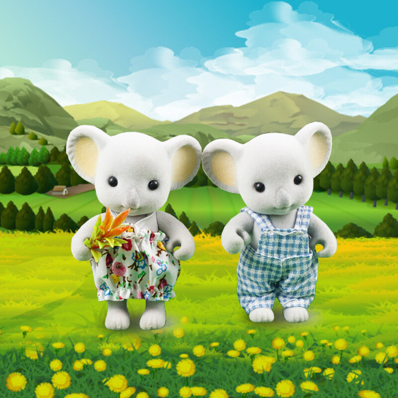 Mergaitės apsimetinėjimo žaidimo rinkinys Vaikams Imitacija Miško gyvūnų šeima 1:12 Lėlių namelio mastelio baldai Miniatiūriniai triušio klevo katės koala