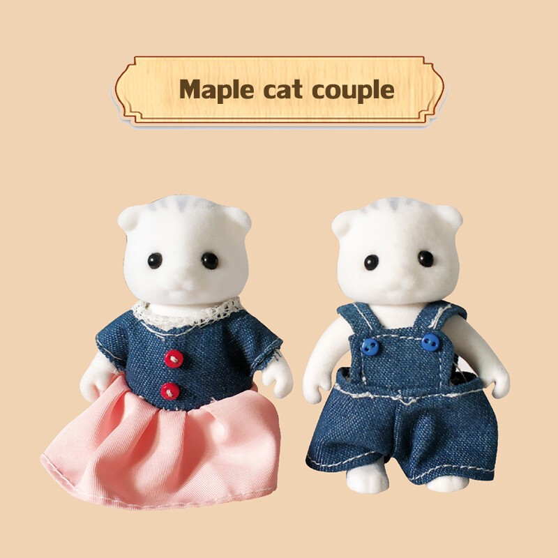 Mergaitės apsimetinėjimo žaidimo rinkinys Vaikams Imitacija Miško gyvūnų šeima 1:12 Lėlių namelio mastelio baldai Miniatiūriniai triušio klevo katės koala