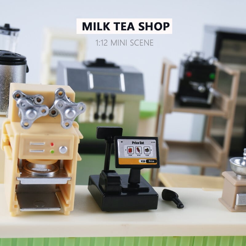 Miniatúrna pohovka s rúrou, knižnica, chladnička v mierke 1:12, model pre bábiky, hračka na hranie, mini kuchynské dekorácie, doplnky