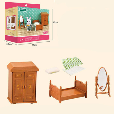 1:12 Mobilier pentru casă de păpuși pentru familie din pădure Casă de păpuși în miniatură Montessori Bucătărie Dormitor Accesorii pentru baie pentru cadouri pentru fete