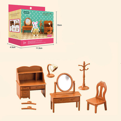 1:12 Mobilier pentru casă de păpuși pentru familie din pădure Casă de păpuși în miniatură Montessori Bucătărie Dormitor Accesorii pentru baie pentru cadouri pentru fete