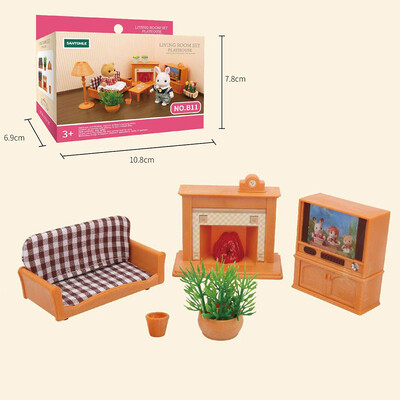 1:12 Mobilier pentru casă de păpuși pentru familie din pădure Casă de păpuși în miniatură Montessori Bucătărie Dormitor Accesorii pentru baie pentru cadouri pentru fete