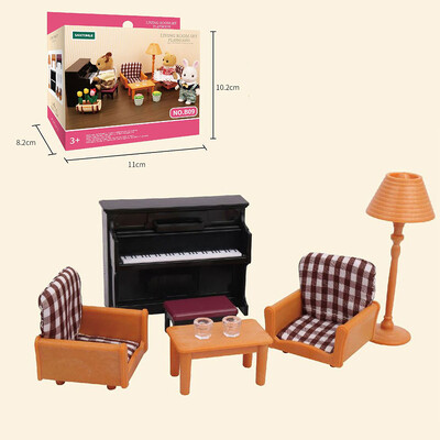 1:12 Mobilier pentru casă de păpuși pentru familie din pădure Casă de păpuși în miniatură Montessori Bucătărie Dormitor Accesorii pentru baie pentru cadouri pentru fete