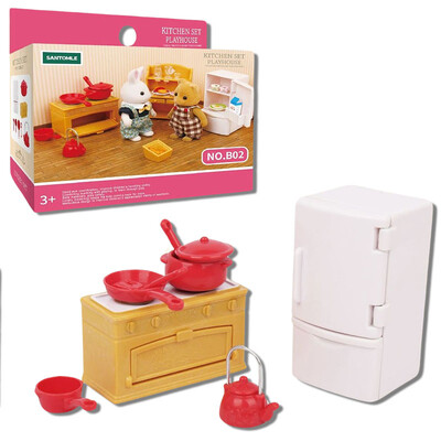 1:12 Mobilier pentru casă de păpuși pentru familie din pădure Casă de păpuși în miniatură Montessori Bucătărie Dormitor Accesorii pentru baie pentru cadouri pentru fete