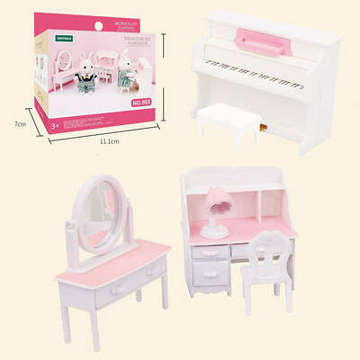 1:12 Mobilier pentru casă de păpuși pentru familie din pădure Casă de păpuși în miniatură Montessori Bucătărie Dormitor Accesorii pentru baie pentru cadouri pentru fete