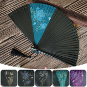 Klasszikus japán stílusú bambuszlegyező Klasszikus üreges női összecsukható kézlegyező Vintage stílusú művészet kézműves ajándék lakberendezési díszek