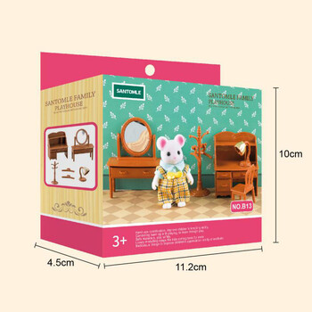 1:12 Forest Animal Family Villa Furniture Doll Toy Forest Family Mini Set υπνοδωμάτιο DIY Miniatura Doll House Παιδικά έπιπλα