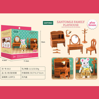 1:12 Forest Animal Family Villa Furniture Doll Toy Forest Family Mini Set υπνοδωμάτιο DIY Miniatura Doll House Παιδικά έπιπλα