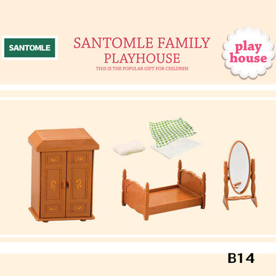 1:12 Mobilier de vilă pentru familie de animale din pădure, jucărie pentru păpuși, mini set de dormitor pentru familie de pădure, casă de păpuși în miniatura, mobilă pentru copii