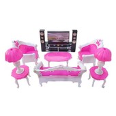 Nábytok do bábik, obývačka, TV, kreslo, pohovka, skrinka do domáceho kina, príslušenstvo, detské hračky, hračka na miniatúrne hračky v štýle 1/12 pre Barbie