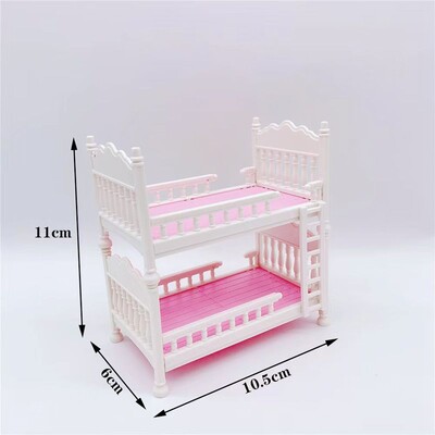 Miniatúrne 4 položky/sada Nábytok pre bábiky Detské hračky Mini šatník Posteľ Make-up stôl Stolička Príslušenstvo pre Barbie 5,5'' Baby DIY