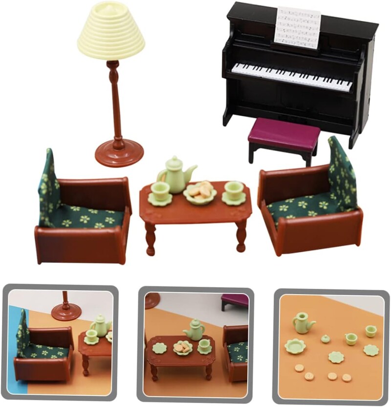 1:12 Miniatiūriniai baldai Miško šeimos modeliavimo scenos modelių rinkinys Įvairių scenų derinių rinkinys Lėlių namelio žaislas mergaitėms Dovanos Žaislai