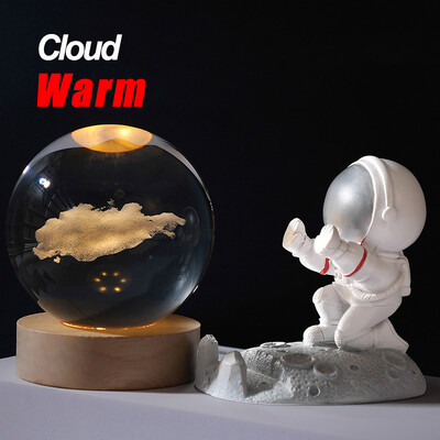 Krištolinis rutulys 6 cm 3D krištolinė planeta naktinė šviesa lazeriu išgraviruota Saulės sistemos gaublys Pažangus dekoravimas Baigimo dovana Astronomija