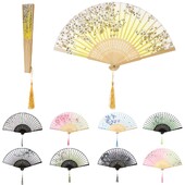 Model de flori retro, decorațiuni pentru casă, evantai pliabil din bambus elegant, pictură în stil chinezesc, ventilator portabil, recuzită pentru spectacole de dans