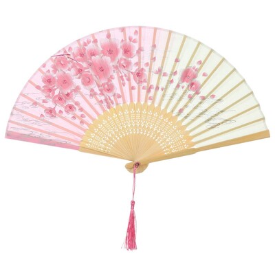 Model de flori retro, decorațiuni pentru casă, evantai pliabil din bambus elegant, pictură în stil chinezesc, ventilator portabil, recuzită pentru spectacole de dans
