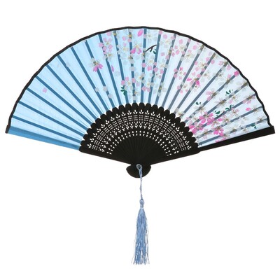Model de flori retro, decorațiuni pentru casă, evantai pliabil din bambus elegant, pictură în stil chinezesc, ventilator portabil, recuzită pentru spectacole de dans