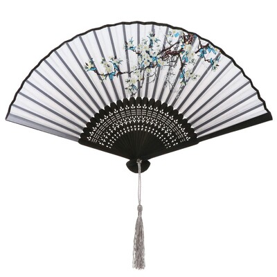 Model de flori retro, decorațiuni pentru casă, evantai pliabil din bambus elegant, pictură în stil chinezesc, ventilator portabil, recuzită pentru spectacole de dans