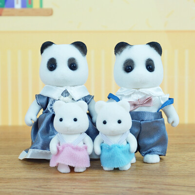 Erdei családi játszótér 1:12 Barna medve nyúl Panda babaház miniatűr jelenet csúszda libikóka hinta babaház lánynak játék ajándék