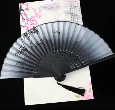Retro stílusú összecsukható legyező női japán mintás retro ruha művészet kézműves ajándék lakberendezési dísz, táncoló kézlegyező