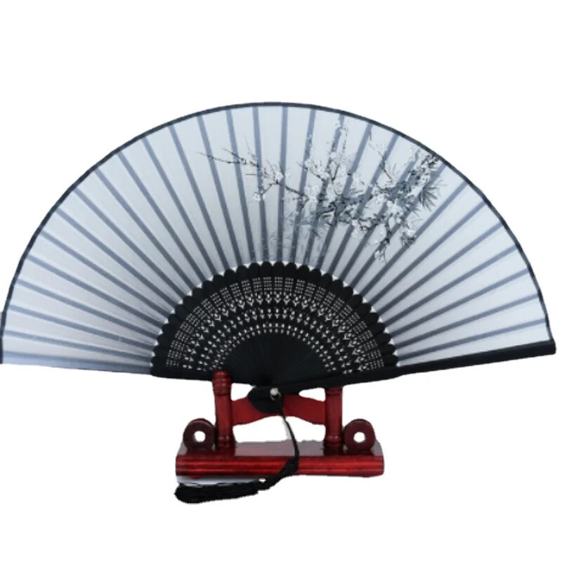 Retro stílusú összecsukható legyező női japán mintás retro ruha művészet kézműves ajándék lakberendezési dísz, táncoló kézlegyező