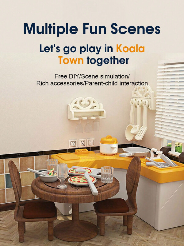 1:12 Miniatūras mēbeles Mežs Ģimene Mini guļamistaba Virtuve Vannas istaba Dzīvojamās istabas komplekts Rotaļlieta Rotaļlieta Leļļu namiņš Aksesuāri Meitenes