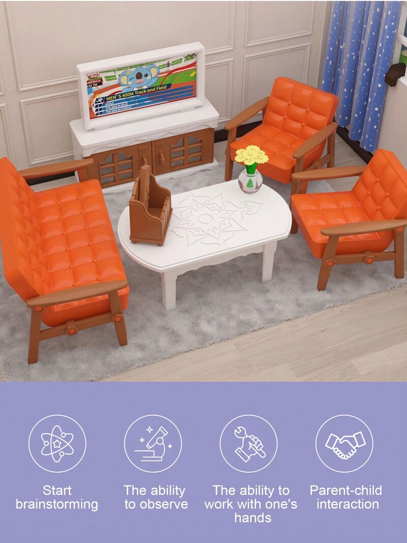 1:12 Miniatūras mēbeles Mežs Ģimene Mini guļamistaba Virtuve Vannas istaba Dzīvojamās istabas komplekts Rotaļlieta Rotaļlieta Leļļu namiņš Aksesuāri Meitenes