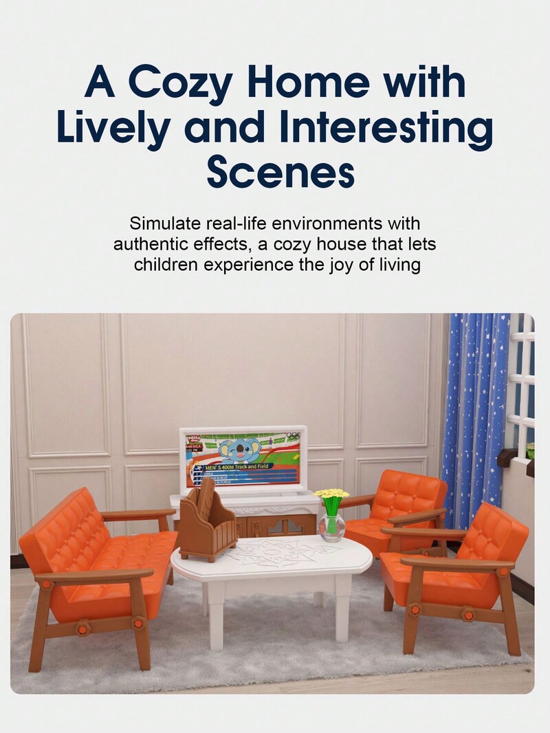 1:12 Miniatūras mēbeles Mežs Ģimene Mini guļamistaba Virtuve Vannas istaba Dzīvojamās istabas komplekts Rotaļlieta Rotaļlieta Leļļu namiņš Aksesuāri Meitenes