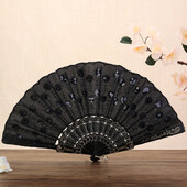 Spanyol stílusú csillogó flitter tánclegyező nőknek Luxus összecsukható legyező Kézi ventilátor Esküvői Művészet Ajándékok Parti Esküvői Dekoráció