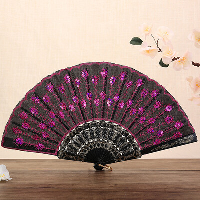 Spanyol stílusú csillogó flitter tánclegyező nőknek Luxus összecsukható legyező Kézi ventilátor Esküvői Művészet Ajándékok Parti Esküvői Dekoráció