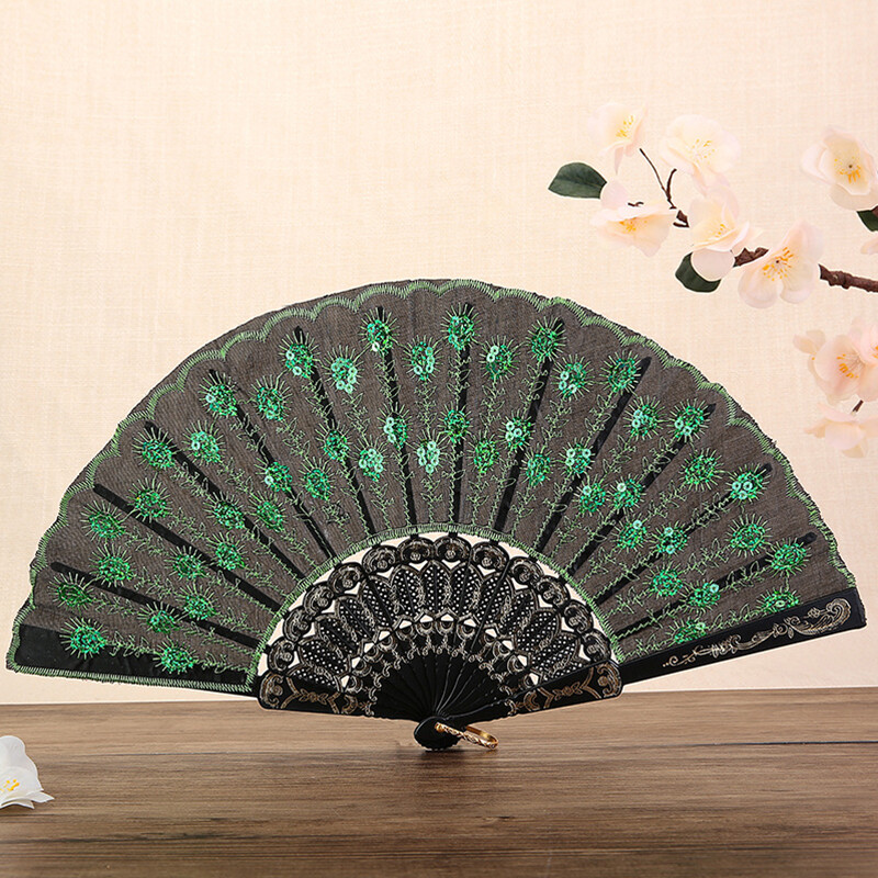 Spanyol stílusú csillogó flitter tánclegyező nőknek Luxus összecsukható legyező Kézi ventilátor Esküvői Művészet Ajándékok Parti Esküvői Dekoráció