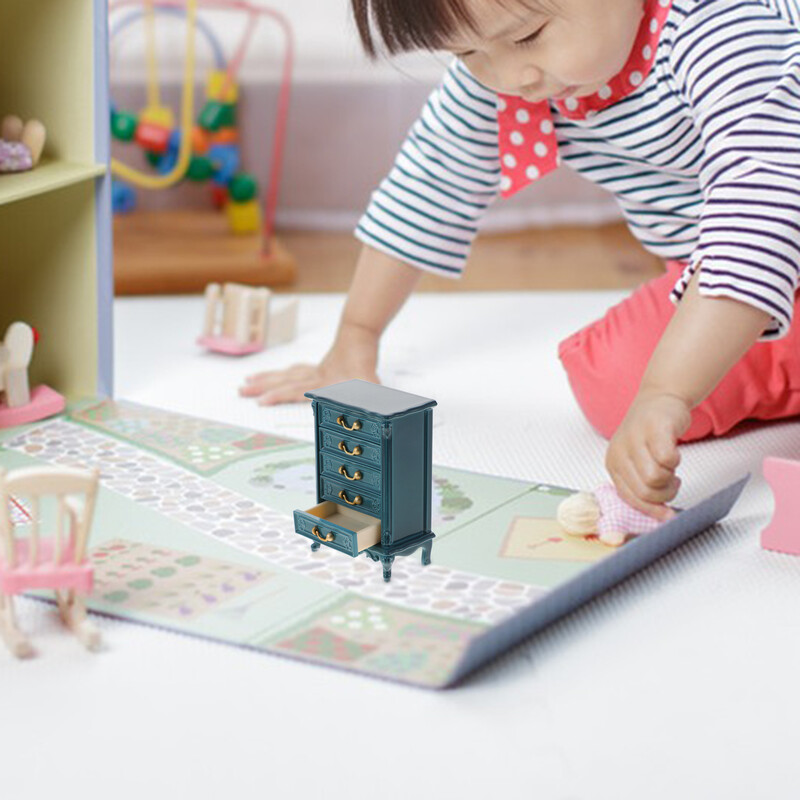 Mini komoda s ladicama Namještaj za kućicu za lutke 1 Komoda u mjerilu 12 Dječja minijatura Polica za knjige za dodatke Igračke Dekoracija sobe